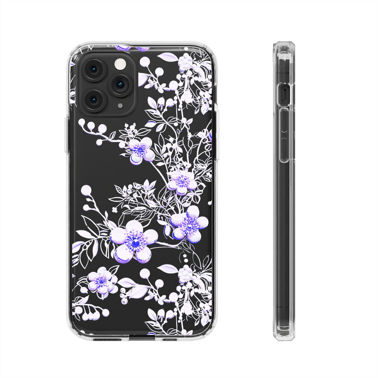 *Clear Case* Purple Petals - iPhone 11, iPhone 11 Pro, iPhone 11 Pro Max - Supports Wireless Charging