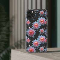 Thumbnail for *Clear Case* Pink and Blue Glass Flowers - iPhone 11, iPhone 11 Pro, iPhone 11 Pro Max - Supports Wireless Charging