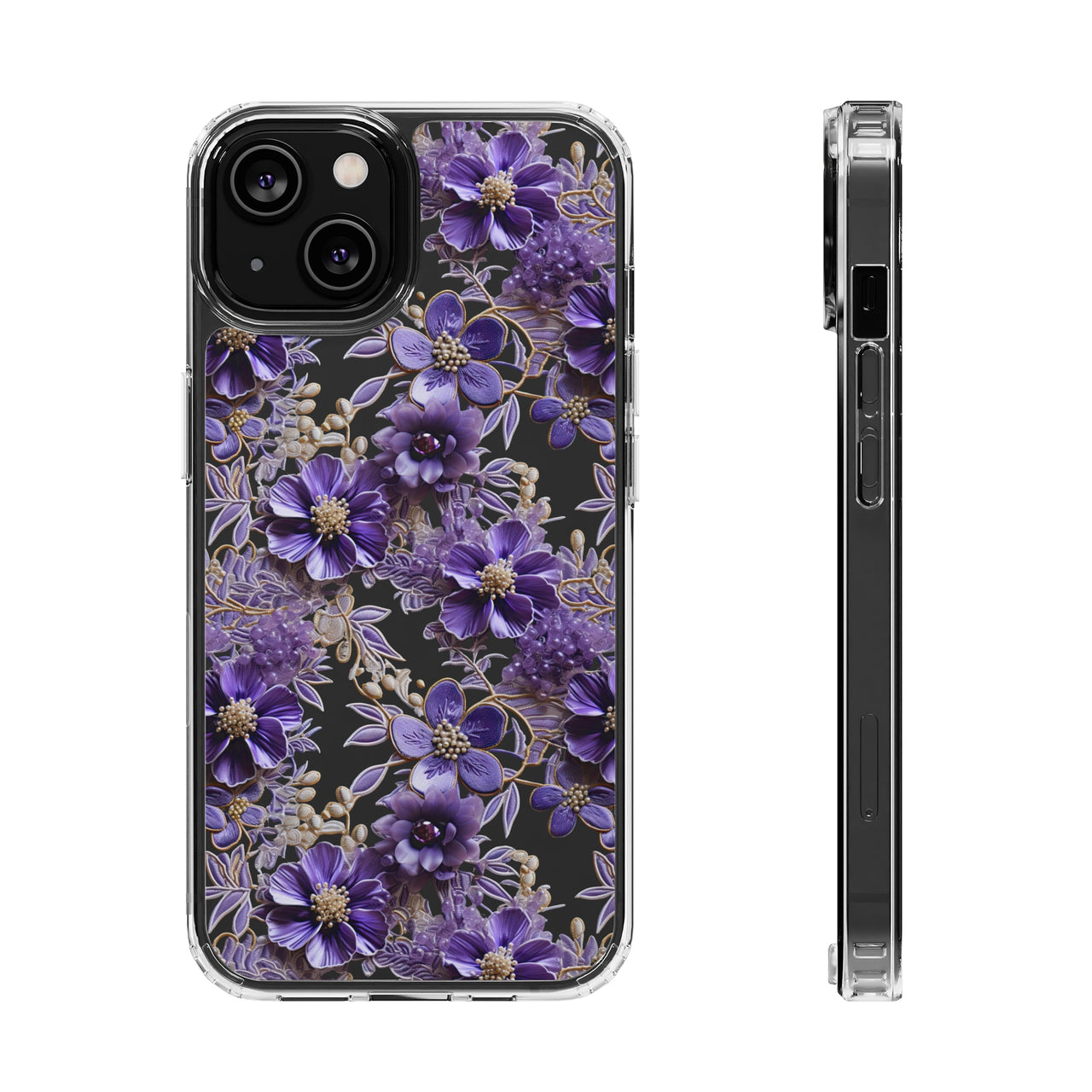 *Clear Case* Violet Meadow - iPhone 14, iPhone 14 Pro, iPhone 14 Plus, iPhone 14 Pro Max - Supports Wireless Charging