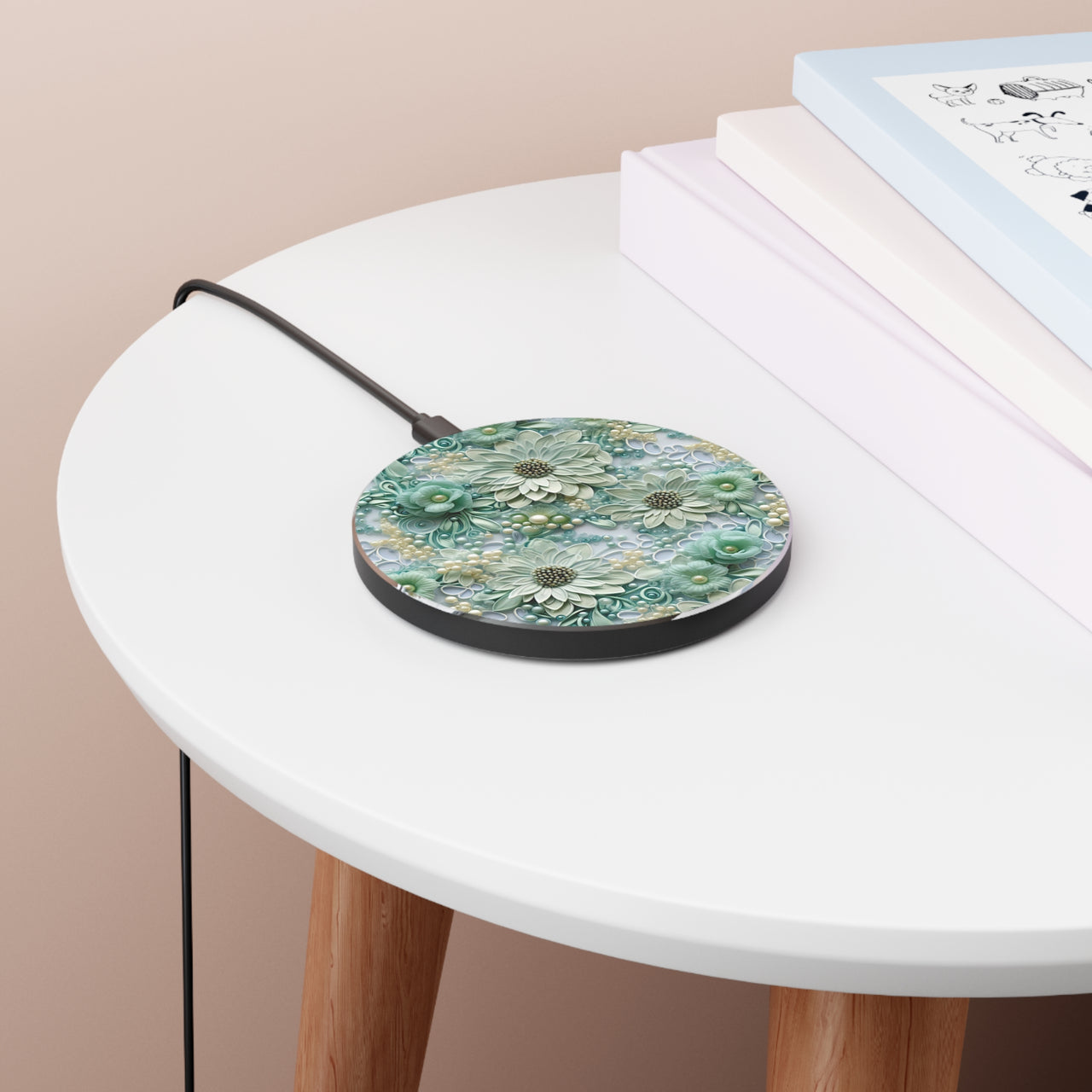 Teal Petals - Wireless Charger for Qi Enabled Phones