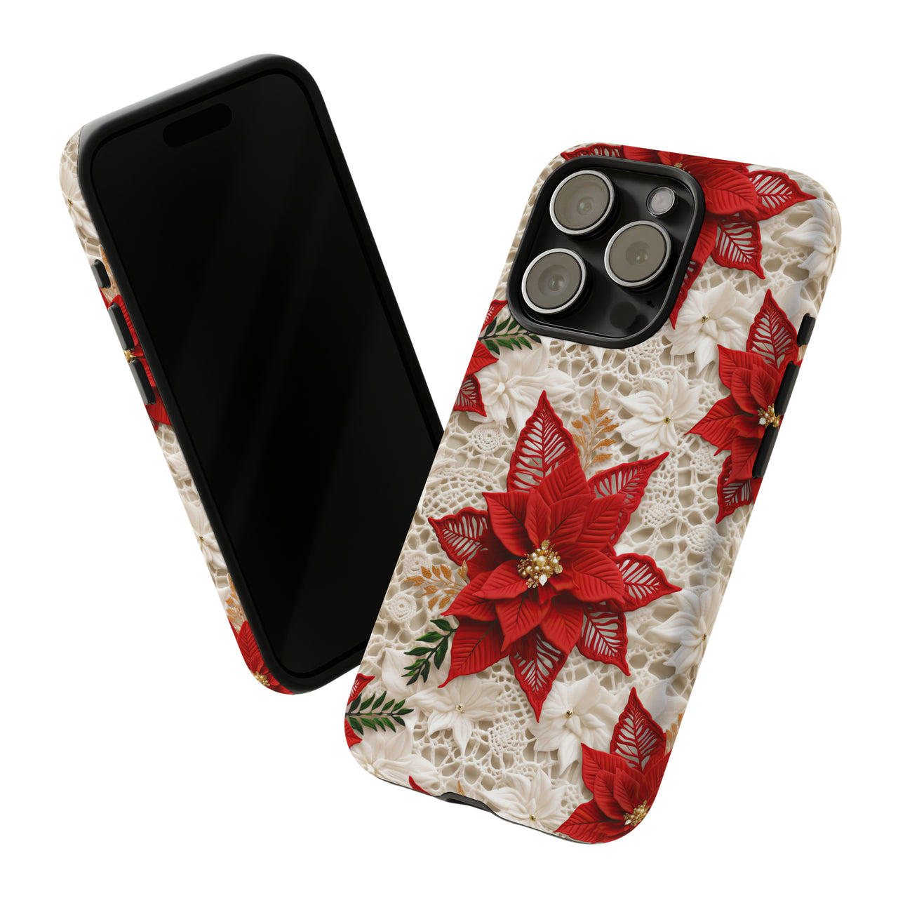 Christmas Poinsettia Tough Case for iPhone 15, iPhone 15 Pro, iPhone 15 Plus, and iPhone 15 Pro Max