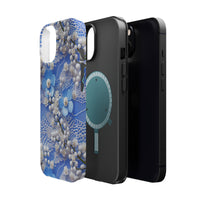 Thumbnail for Pearls and Lace on Baby Blue - MagSafe Tough Cases for iPhone 13, iPhone 13 Mini, iPhone 13 Pro, and iPhone 13 Pro Max.