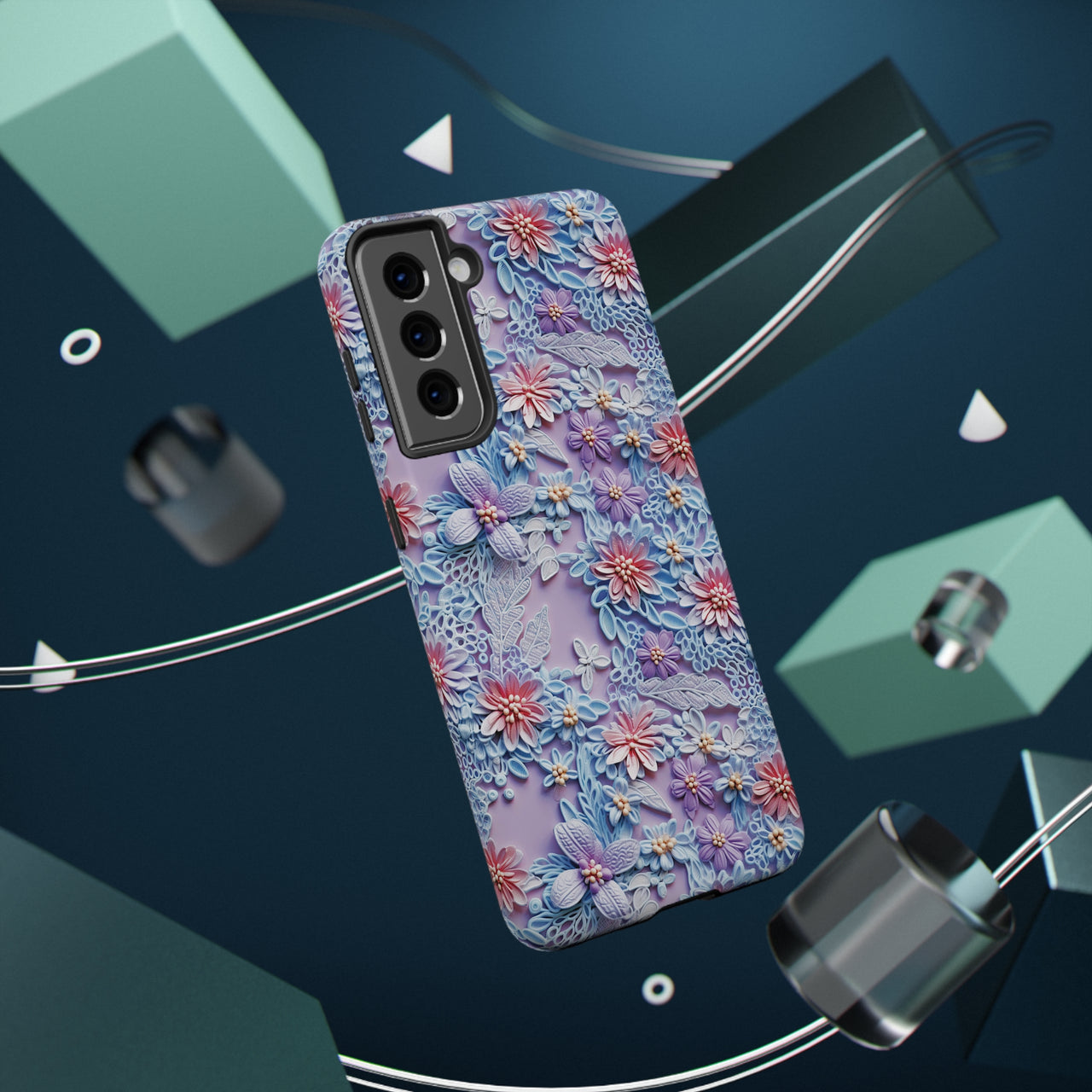 Cotton Candy Meadow - Impact-Resistant Case for Samsung Galaxy S21, Samsung Galaxy S21 Plus, and Samsung Galaxy S21 Ultra. Supports Wireless Charging.