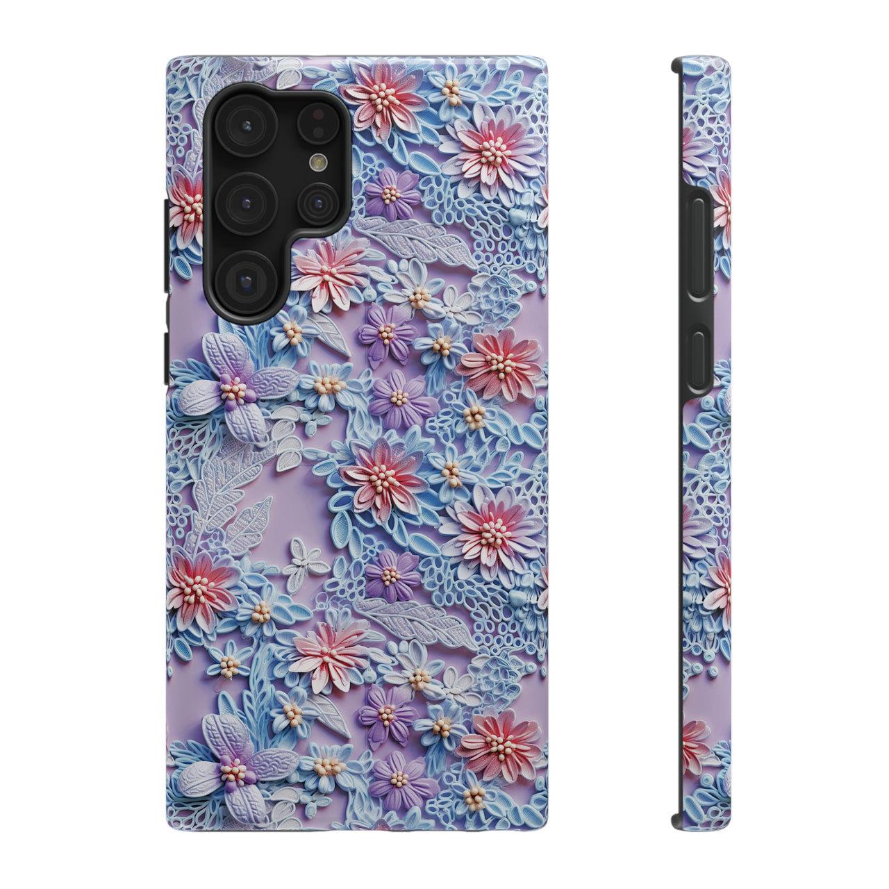 Cotton Candy Meadow - Impact-Resistant Case for Samsung Galaxy S22, Samsung Galaxy S22 Plus, and Samsung Galaxy S22 Ultra. Supports Wireless Charging.