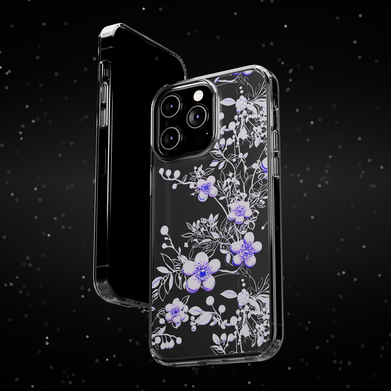 *Clear Case* Purple Petals - iPhone 14, iPhone 14 Pro, iPhone 14 Plus, iPhone 14 Pro Max - Supports Wireless Charging