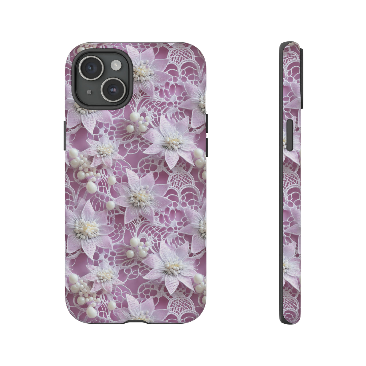 Pink Coquette Clematis Tough Case for iPhone 15, iPhone 15 Pro, iPhone 15 Plus, and iPhone 15 Pro Max