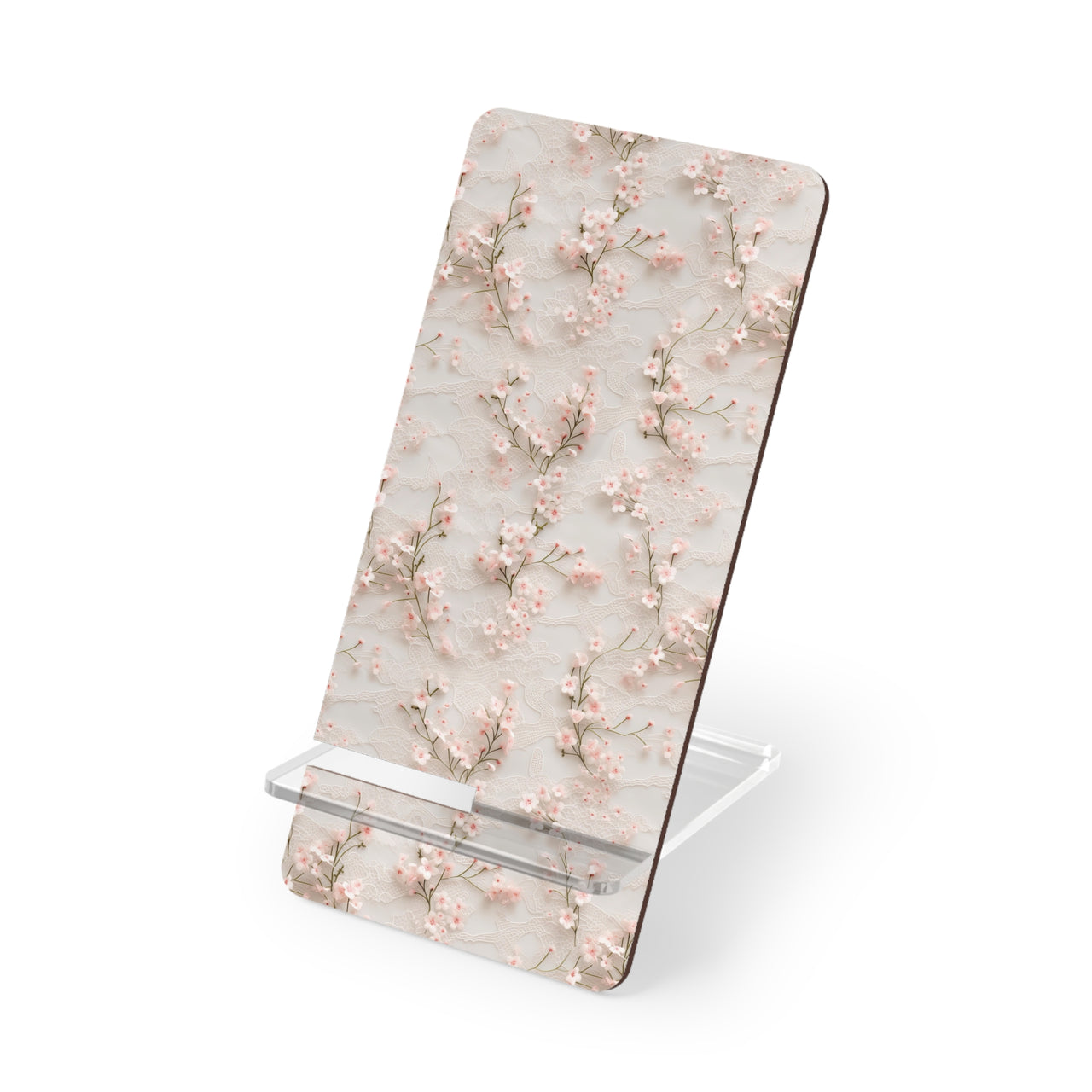 Cherry Blossom and White Lace Mobile Display Stand for Smartphones