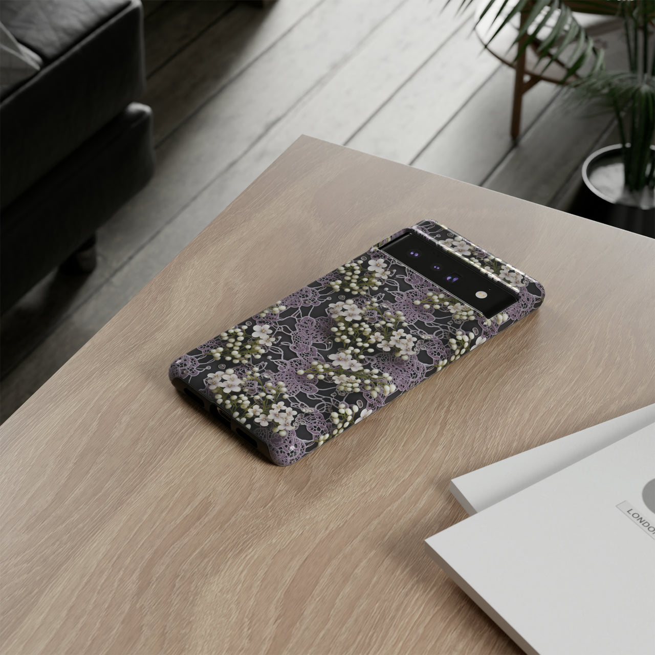 White Flowers on a Purple Bed - Tough Case for Google Pixel 6 and Google Pixel 6 Pro