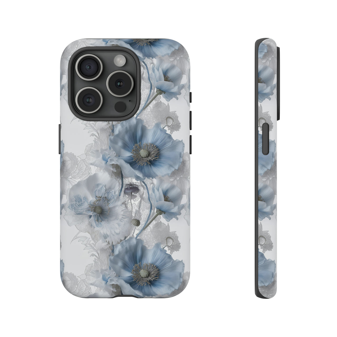 Himalayan Blue Poppy Tough Case for iPhone 15, iPhone 15 Pro, iPhone 15 Plus, and iPhone 15 Pro Max