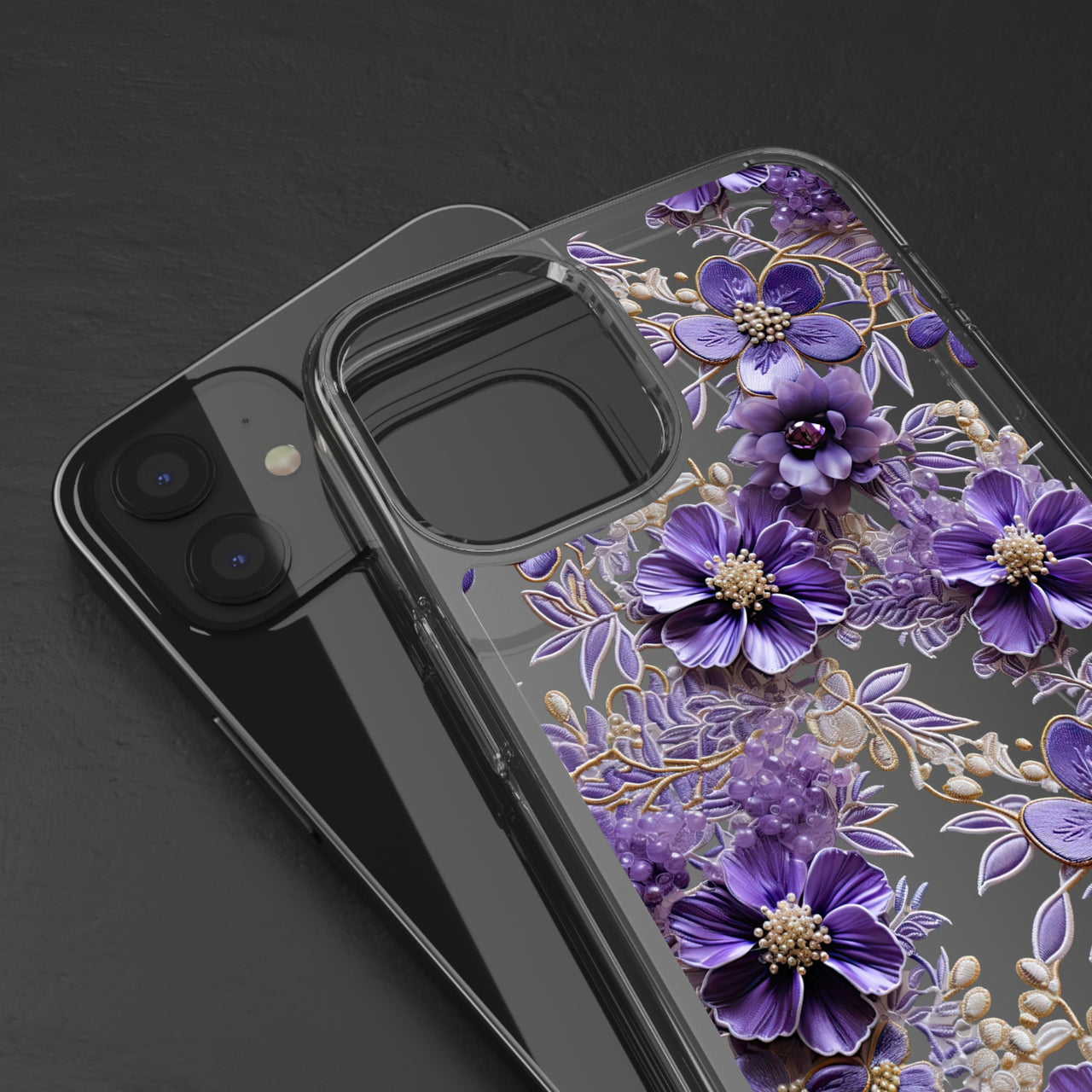 *Clear Case* Violet Meadow - iPhone 12, iPhone 12 Mini, iPhone 12 Pro, iPhone 12 Pro Max - Supports Wireless Charging