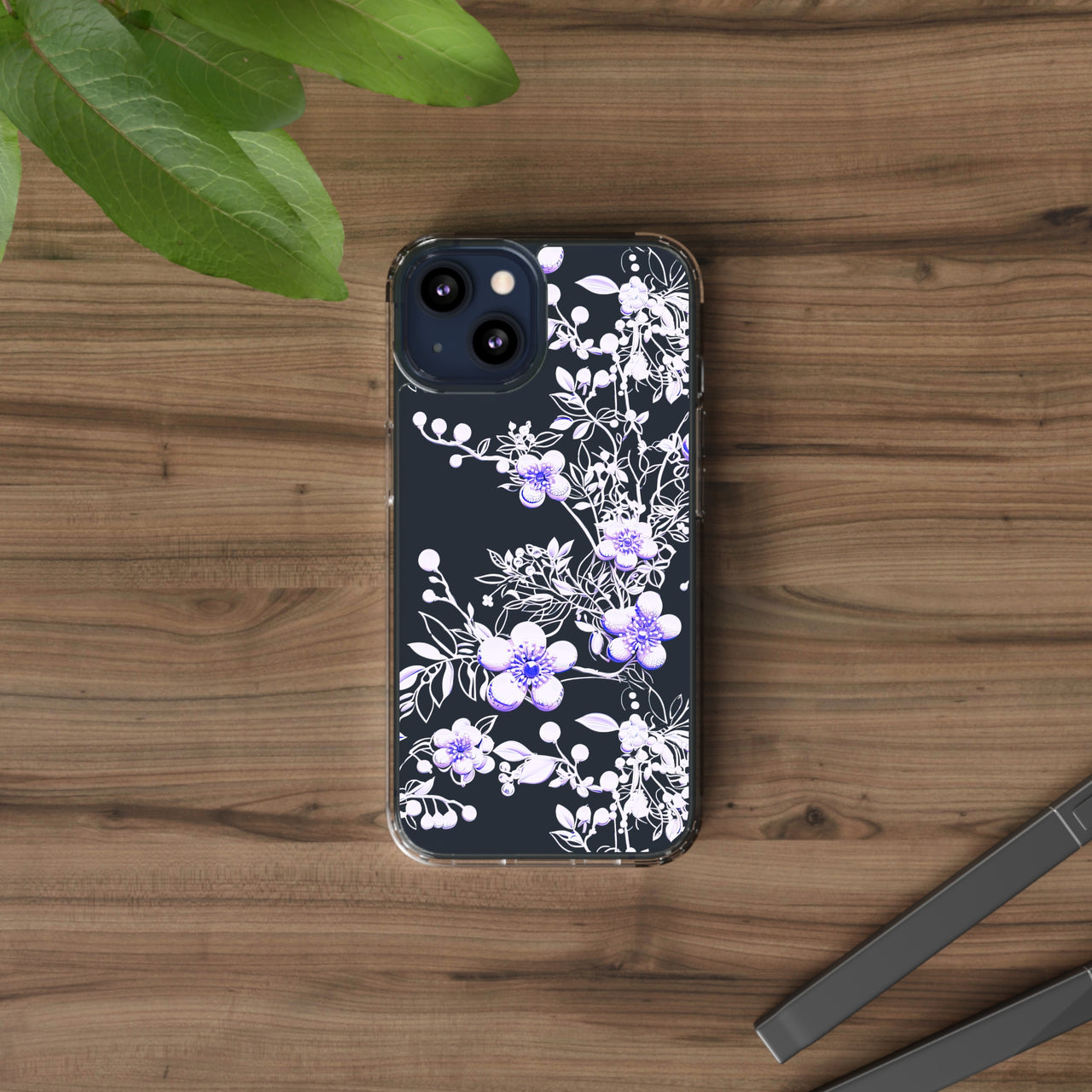 *Clear Case* Purple Petals - iPhone 13, iPhone 13 Mini, iPhone 13 Pro, iPhone 13 Pro Max - Supports Wireless Charging