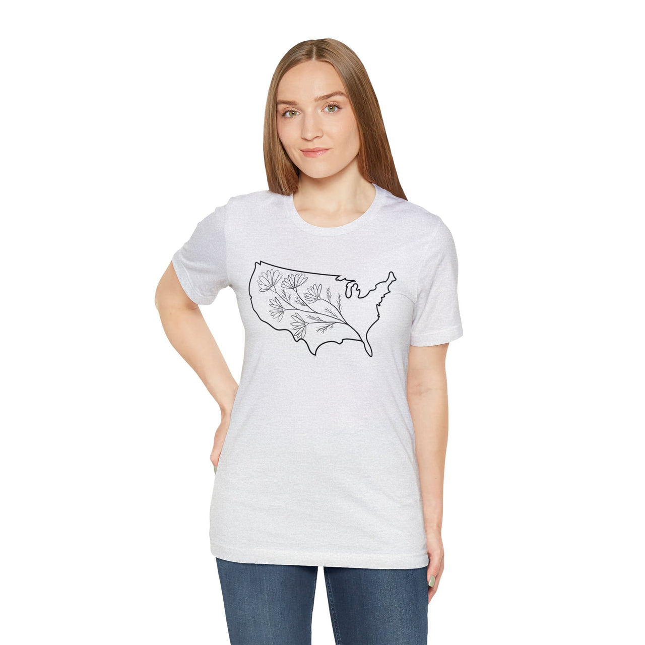 Map of the USA - Unisex Light Cotton T-Shirt