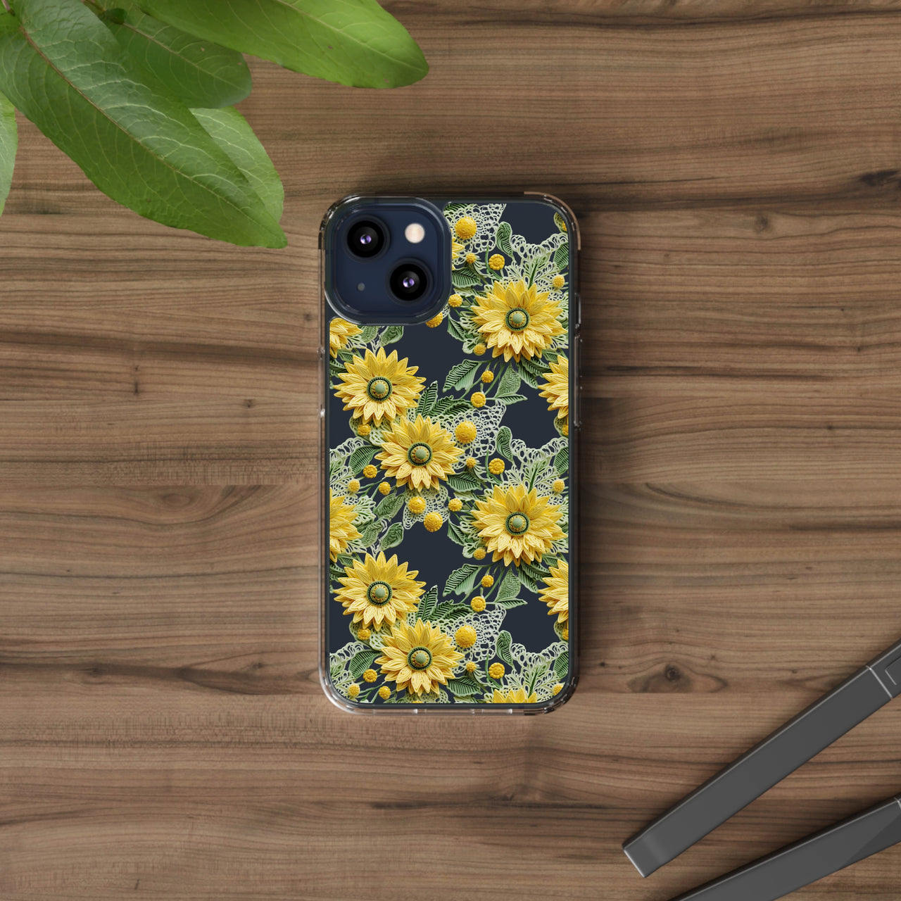 *Clear Case* Whimsical Sunflowers - iPhone 13, iPhone 13 Mini, iPhone 13 Pro, iPhone 13 Pro Max - Supports Wireless Charging