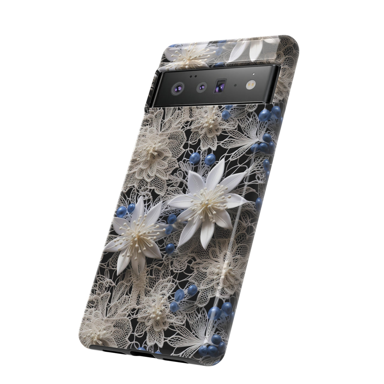 Vintage Lace and Clematis Tough Cases for Google Pixel 6 and Google Pixel 6 Pro