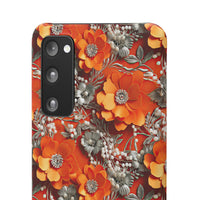 Thumbnail for Orange Petals in Silver Tapestry - Snap Case for Samsung Galaxy S20, Samsung Galaxy S20+, Samsung Galaxy S20 Ultra, & Samsung Galaxy S20 FE