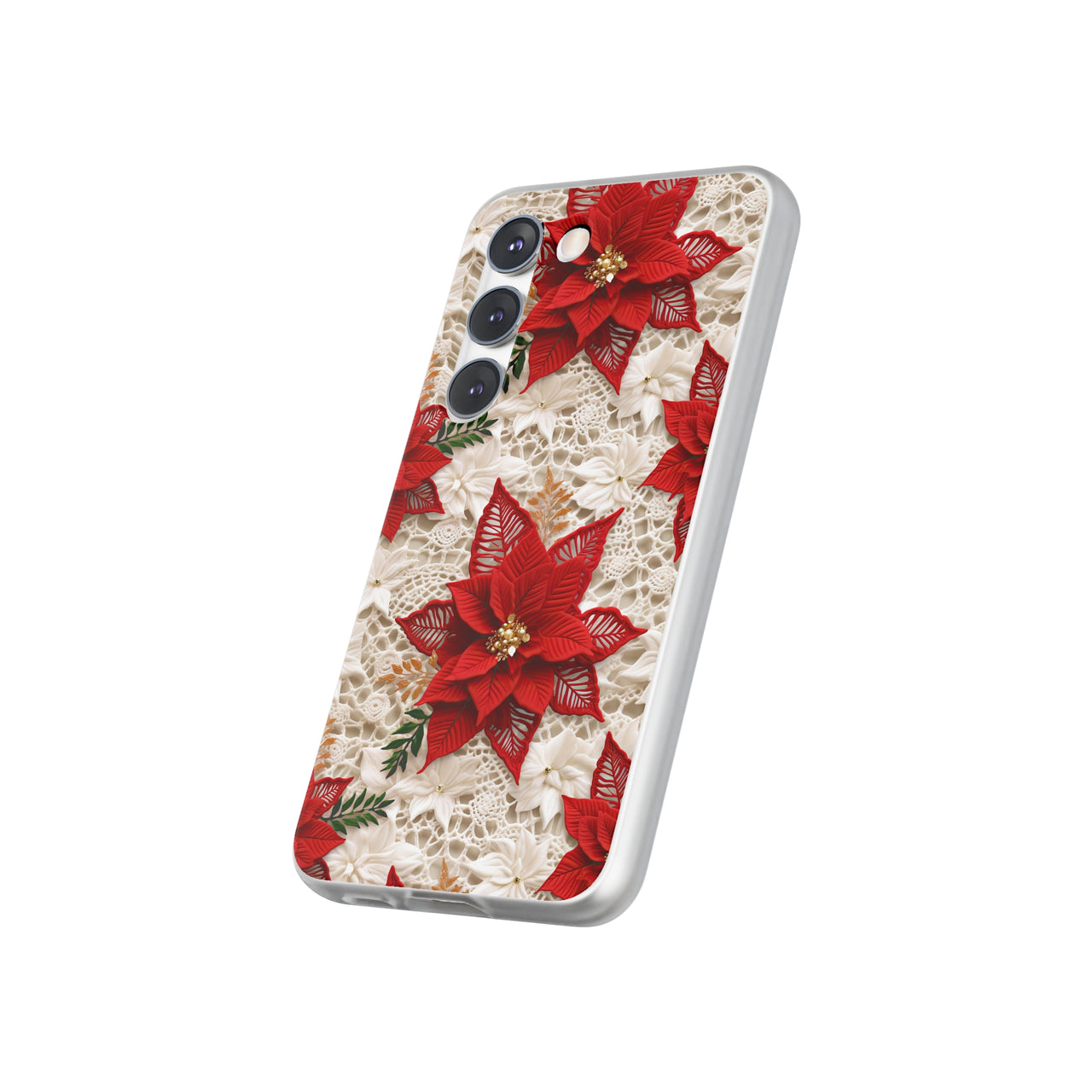 Christmas Poinsettia - Flexi Cases for Samsung Galaxy S23, Samsung Galaxy S23 Plus, and Samsung Galaxy S23 Ultra