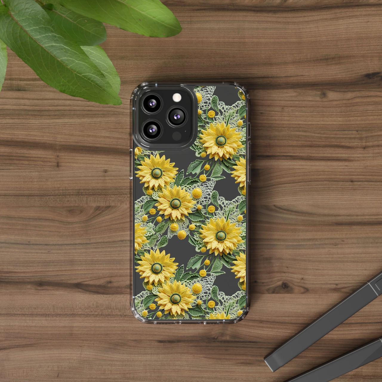 *Clear Case* Whimsical Sunflowers - iPhone 13, iPhone 13 Mini, iPhone 13 Pro, iPhone 13 Pro Max - Supports Wireless Charging