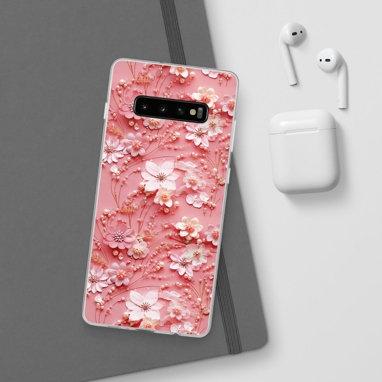 Floral Champagne Toast - Flexi Cases for Samsung Galaxy S23, Samsung Galaxy S23 Plus, and Samsung Galaxy S23 Ultra