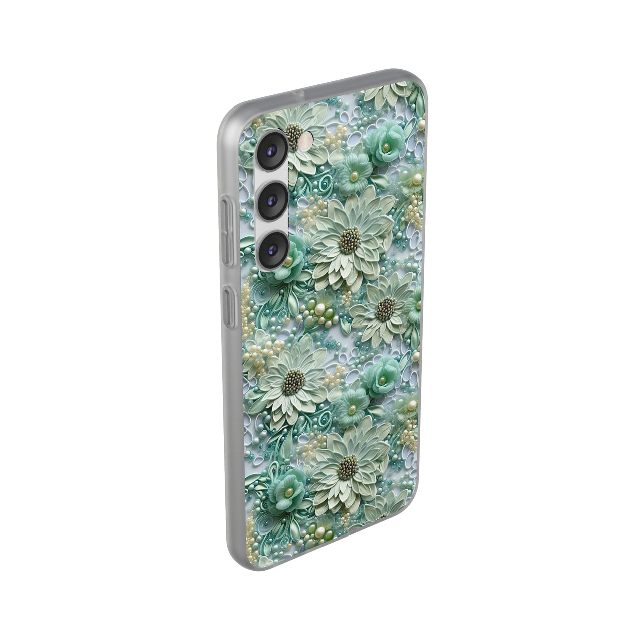 Teal Petals - Flexi Cases for Samsung Galaxy S23, Samsung Galaxy S23 Plus, and Samsung Galaxy S23 Ultra