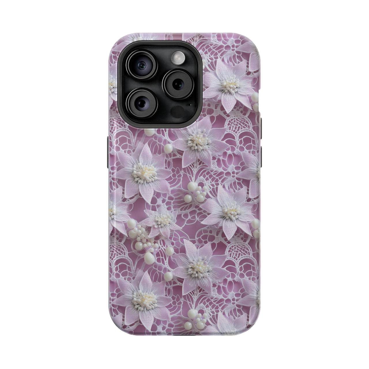 Pink Coquette Clematis - MagSafe Tough Case for iPhone 15, iPhone 15 Pro, iPhone 15 Plus, & iPhone 15 Pro Max