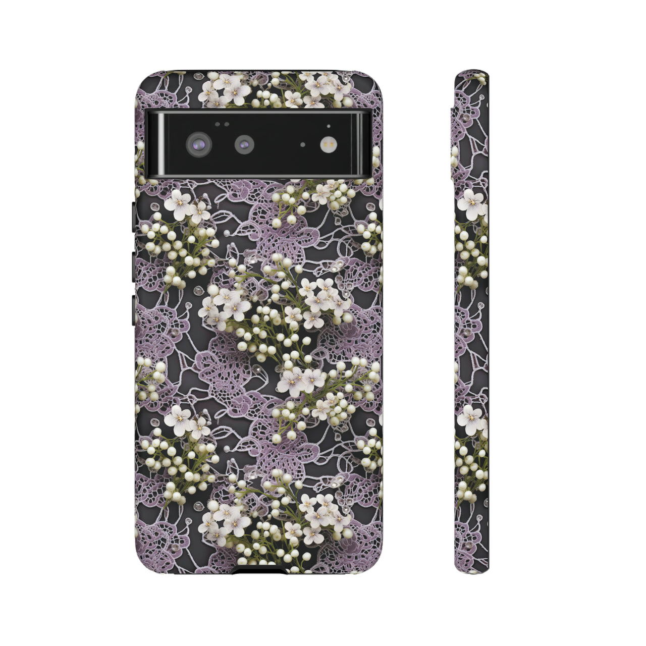 White Flowers on a Purple Bed - Tough Case for Google Pixel 6 and Google Pixel 6 Pro