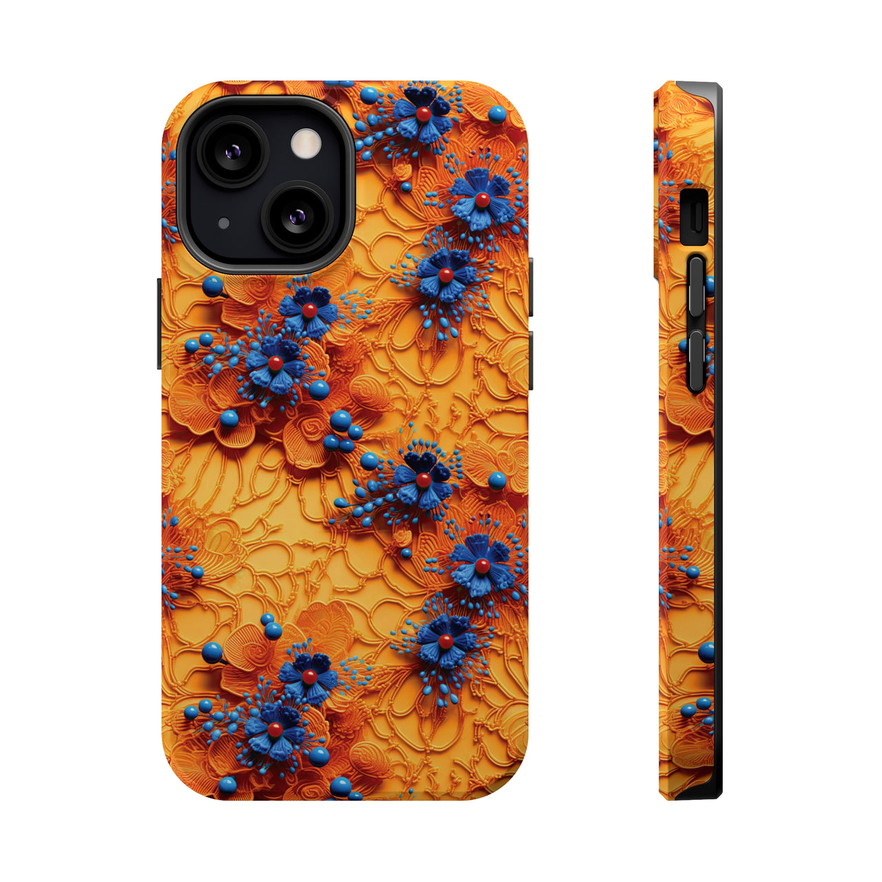 Royal Ryukyu Blossoms - MagSafe Tough Cases for iPhone 13, iPhone 13 Mini, iPhone 13 Pro, and iPhone 13 Pro Max.