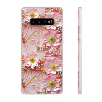 Thumbnail for Gold-Kissed Flowers on Pink Lace - Flexi Cases for Samsung Galaxy S10, Samsung Galaxy S10E, & Samsung Galaxy S10 Plus