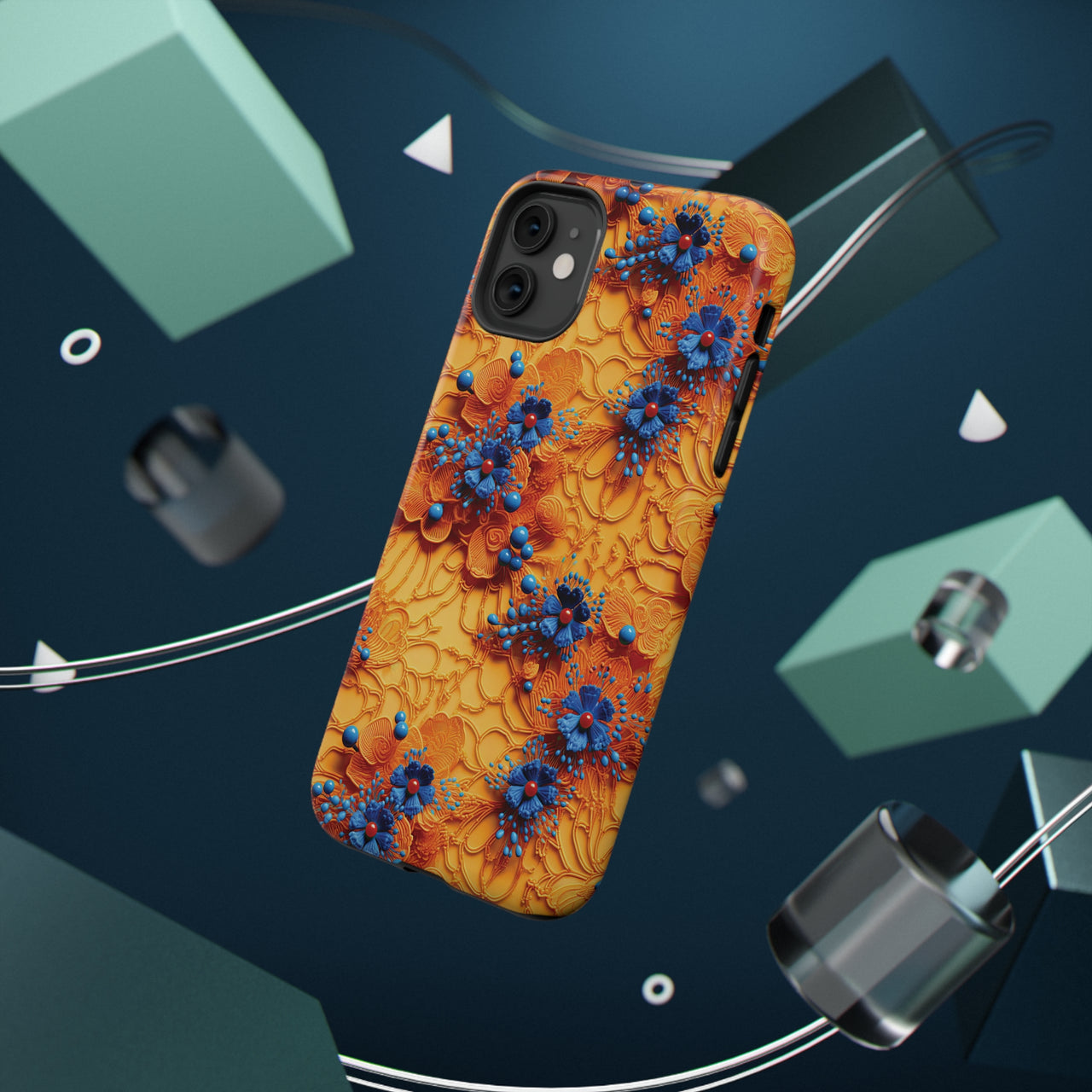 Royal Ryukyu Blossoms - Impact-Resistant Cases for iPhone 11, iPhone 11 Pro, and iPhone 11 Pro Max. Supports Wireless Charging.