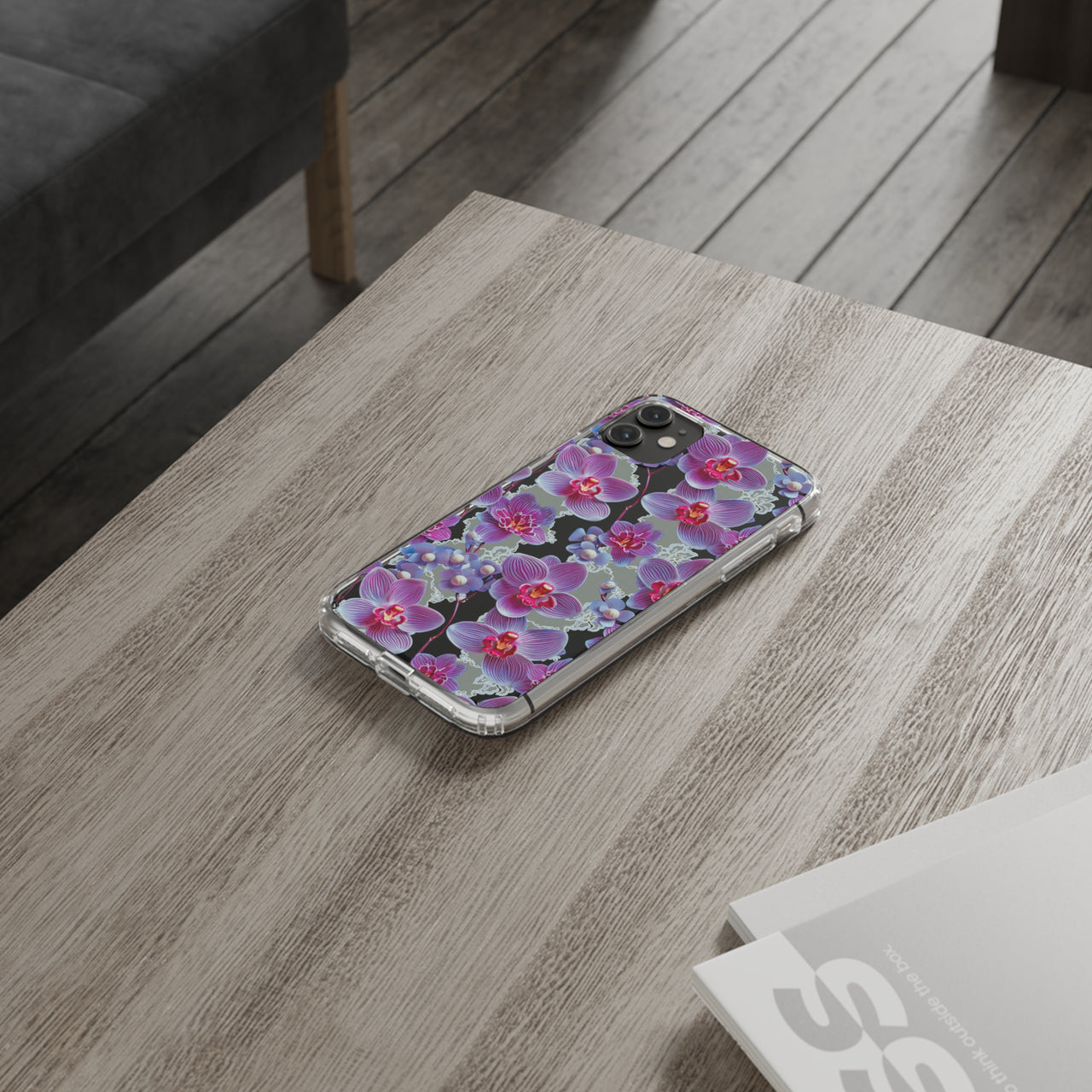 *Clear Case* Fuchsia Orchid - iPhone 11, iPhone 11 Pro, iPhone 11 Pro Max - Supports Wireless Charging