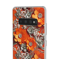 Thumbnail for Orange Petals in Silver Tapestry - Flexi Cases for Samsung Galaxy S10, Samsung Galaxy S10E, & Samsung Galaxy S10 Plus