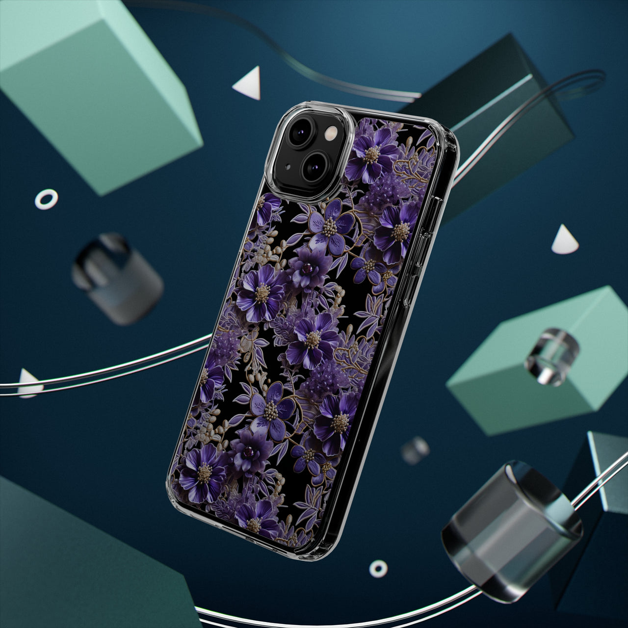 *Clear Case* Violet Meadow - iPhone 14, iPhone 14 Pro, iPhone 14 Plus, iPhone 14 Pro Max - Supports Wireless Charging