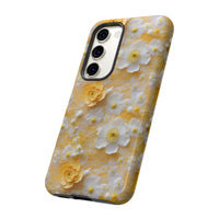 Thumbnail for Yellow Floral Tough Cases for Samsung Galaxy S23, Samsung Galaxy S23 Plus, and Samsung Galaxy S23 Ultra