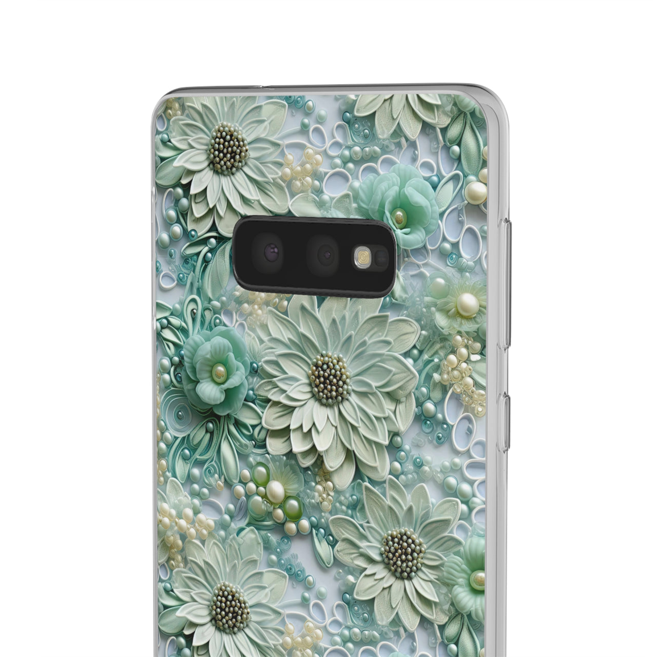 Teal Petals - Flexi Cases for Samsung Galaxy S10, Samsung Galaxy S10E, & Samsung Galaxy S10 Plus