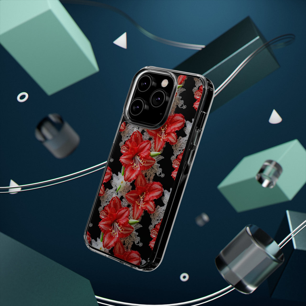 *Clear Case* Enchanting Amaryllis - iPhone 14, iPhone 14 Pro, iPhone 14 Plus, iPhone 14 Pro Max - Supports Wireless Charging