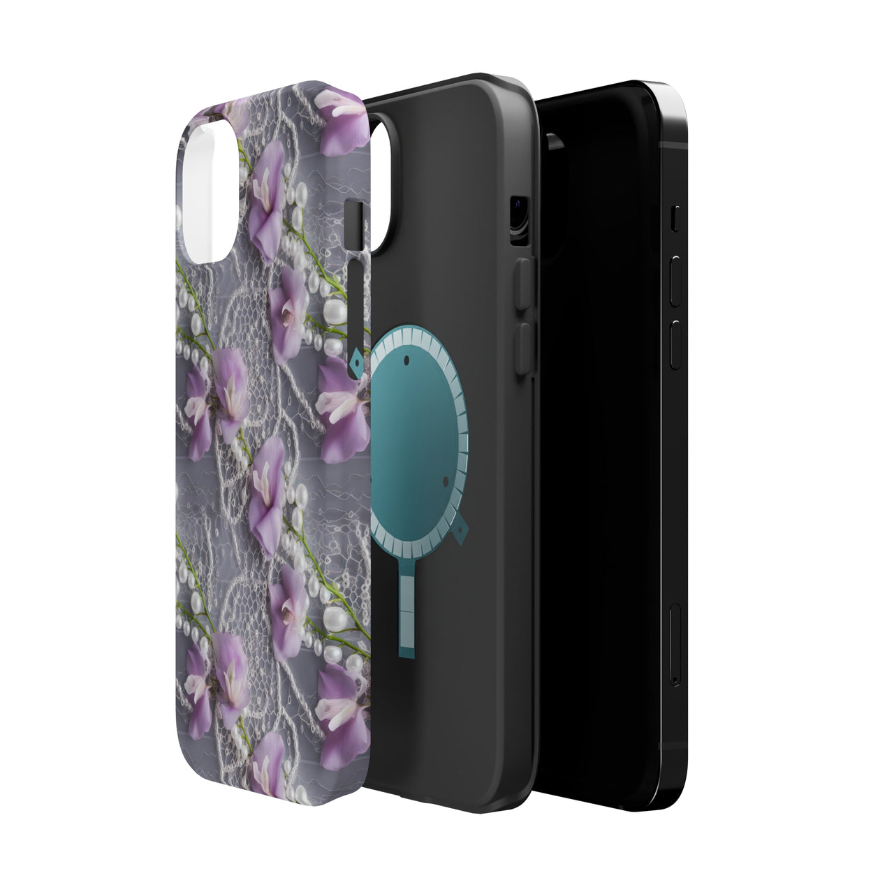 Purple Sweet Pea MagSafe Tough Cases for iPhone 14, iPhone 14 Pro, iPhone 14 Plus, and iPhone 14 Pro Max