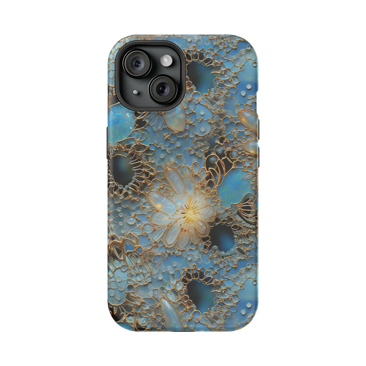 Gemstones and Gold Lace - MagSafe Tough Case for iPhone 15, iPhone 15 Pro, iPhone 15 Plus, & iPhone 15 Pro Max