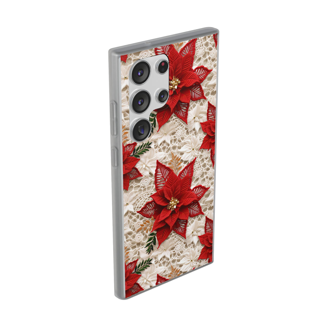 Christmas Poinsettia - Flexi Cases for Samsung Galaxy S23, Samsung Galaxy S23 Plus, and Samsung Galaxy S23 Ultra