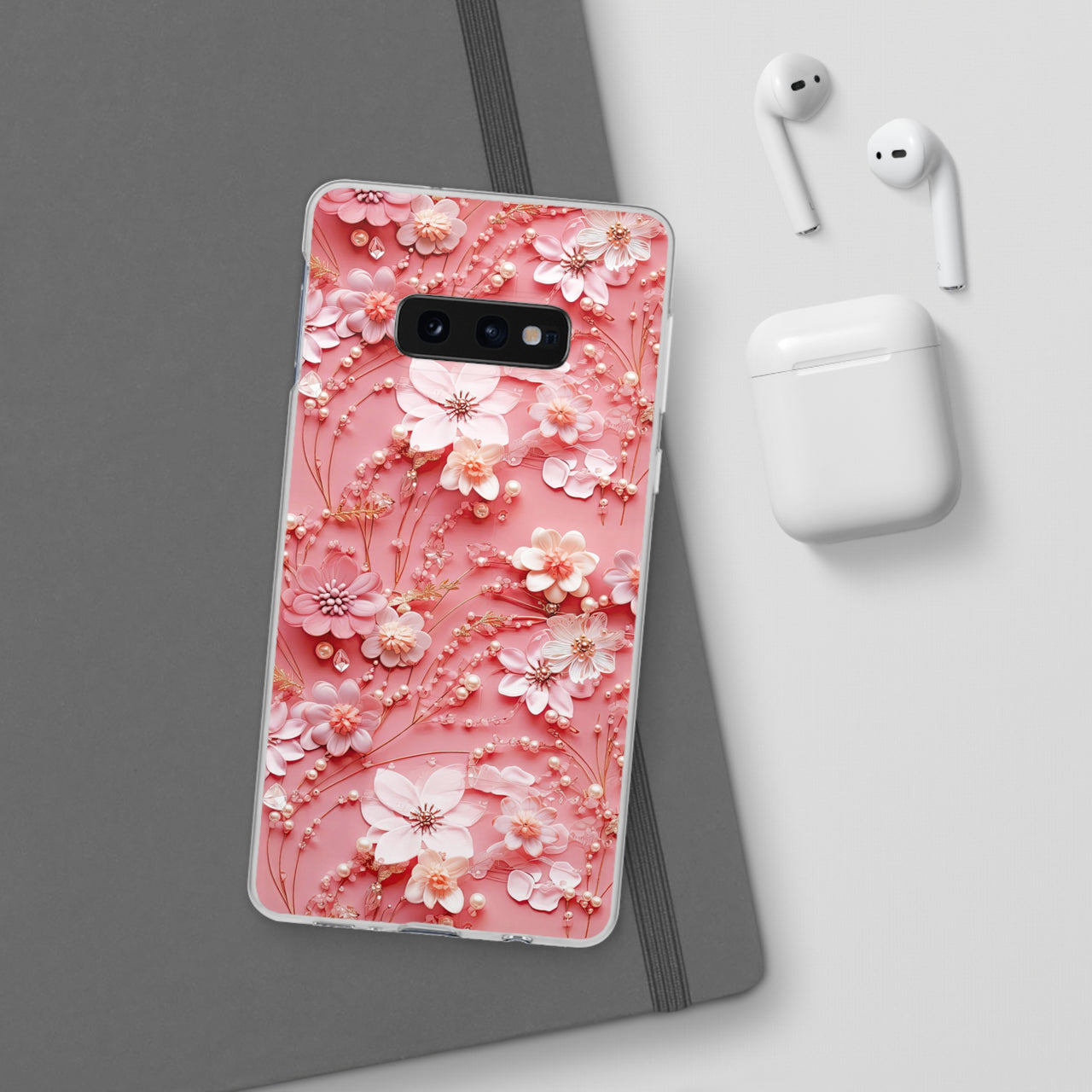 Floral Champagne Toast - Flexi Cases for Samsung Galaxy S10, Samsung Galaxy S10E, & Samsung Galaxy S10 Plus