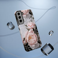 Thumbnail for Pink Peony Impact-Resistant Cases for Samsung Galaxy S22, Samsung Galaxy S22 Plus, and Samsung Galaxy S22 Ultra. Supports Wireless Charging.