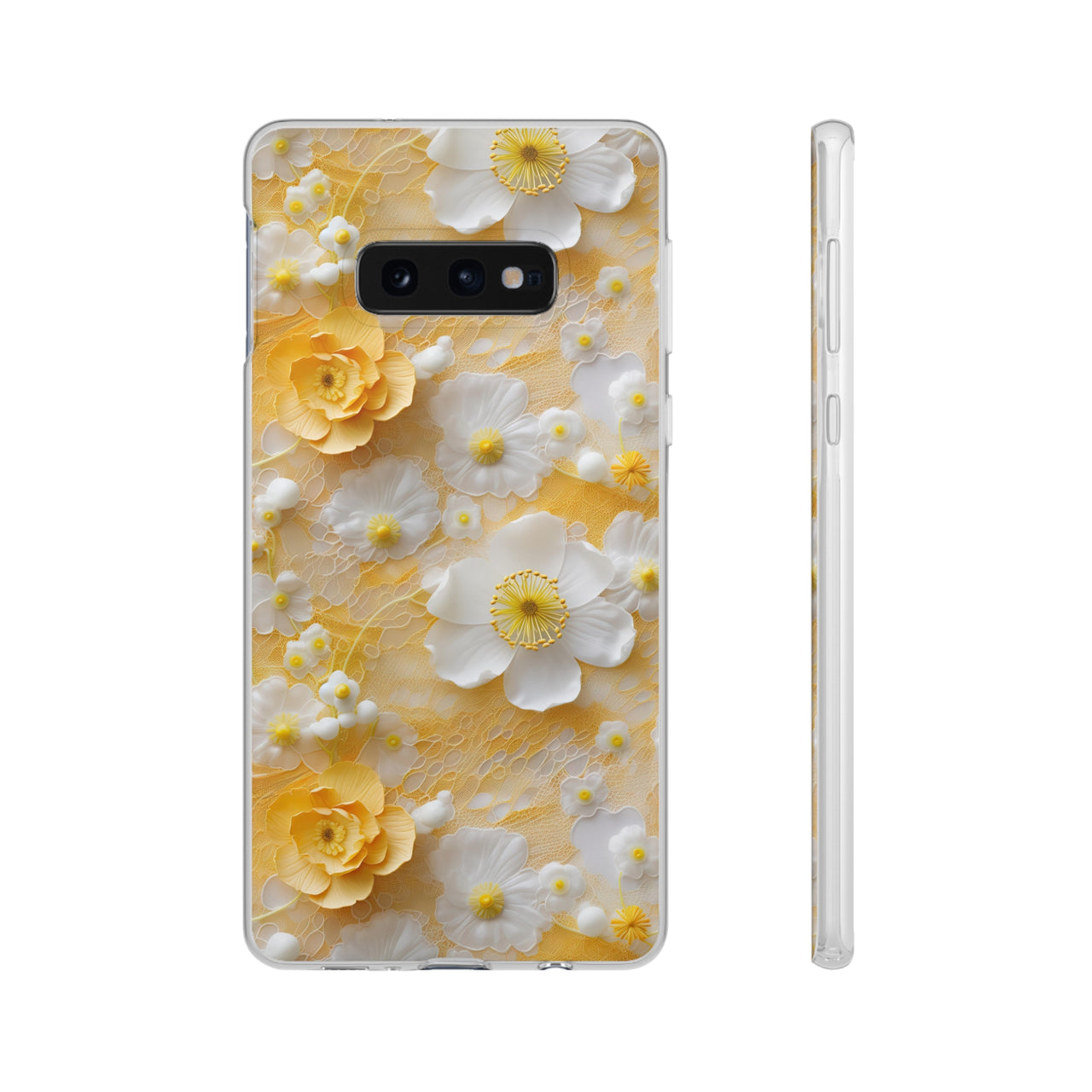 Yellow Floral - Flexi Cases for Samsung Galaxy S10, Samsung Galaxy S10E, & Samsung Galaxy S10 Plus