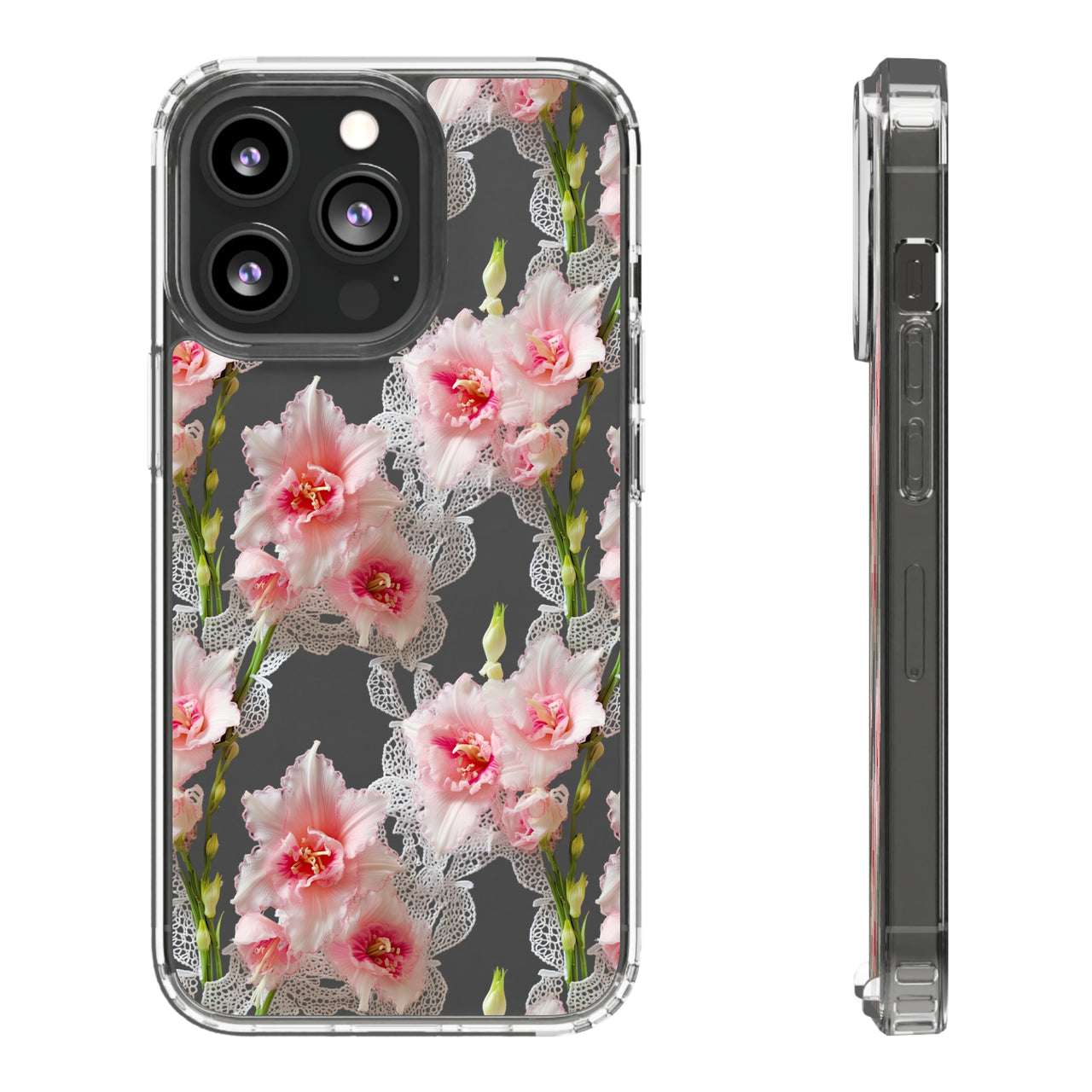 *Clear Case* Gladioli Garden - iPhone 13, iPhone 13 Mini, iPhone 13 Pro, iPhone 13 Pro Max - Supports Wireless Charging