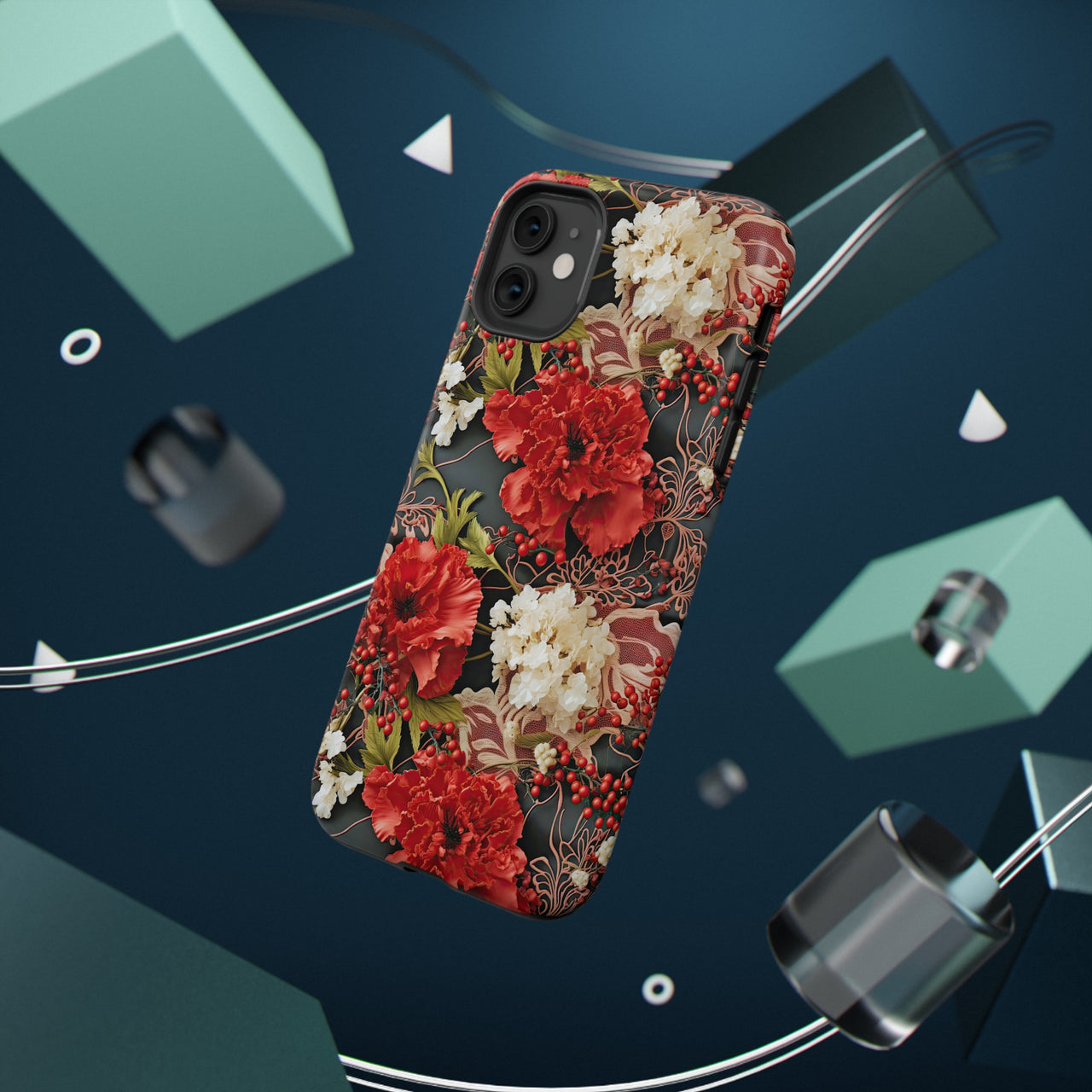 Carnation for January Birthday -  Impact-Resistant Cases for iPhone 11, iPhone 11 Pro, and iPhone 11 Pro Max. Supports Wireless Charging.