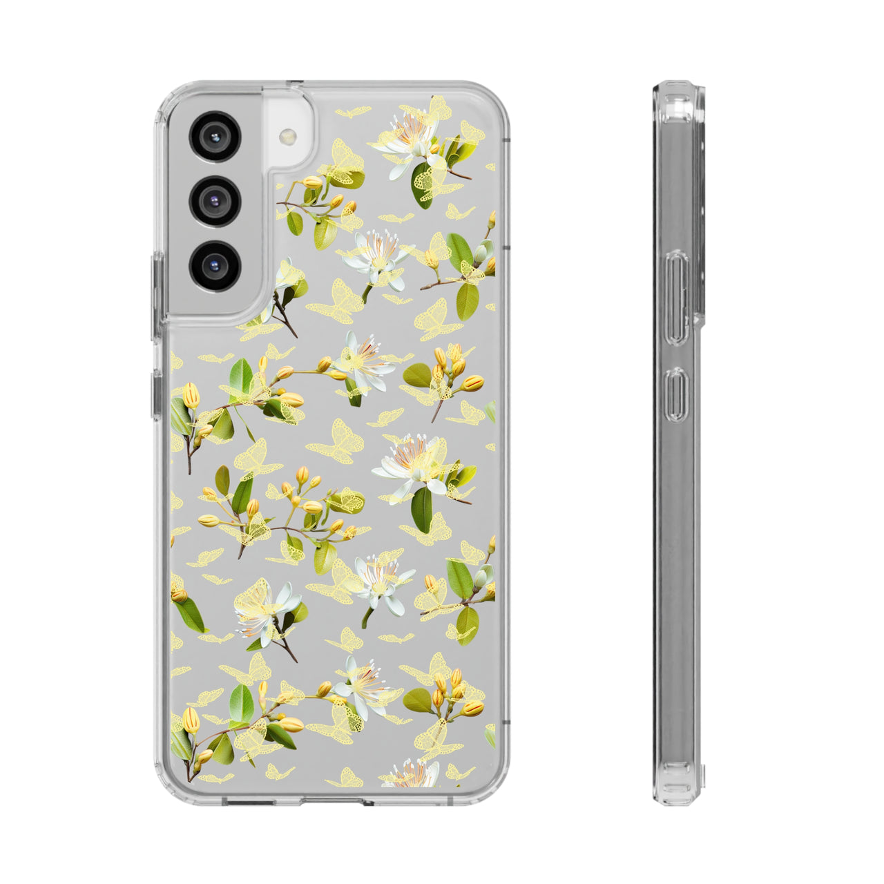 *Clear Case* Lace Butterfly - Samsung Galaxy S22, Samsung Galaxy S22 Plus, Samsung Galaxy S22 Ultra - Supports Wireless Charging