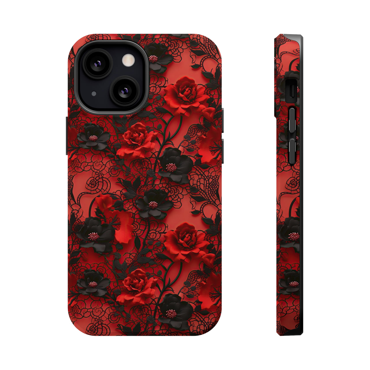 Gothic Rose MagSafe Tough Cases for iPhone 13, iPhone 13 Mini, iPhone 13 Pro, and iPhone 13 Pro Max.