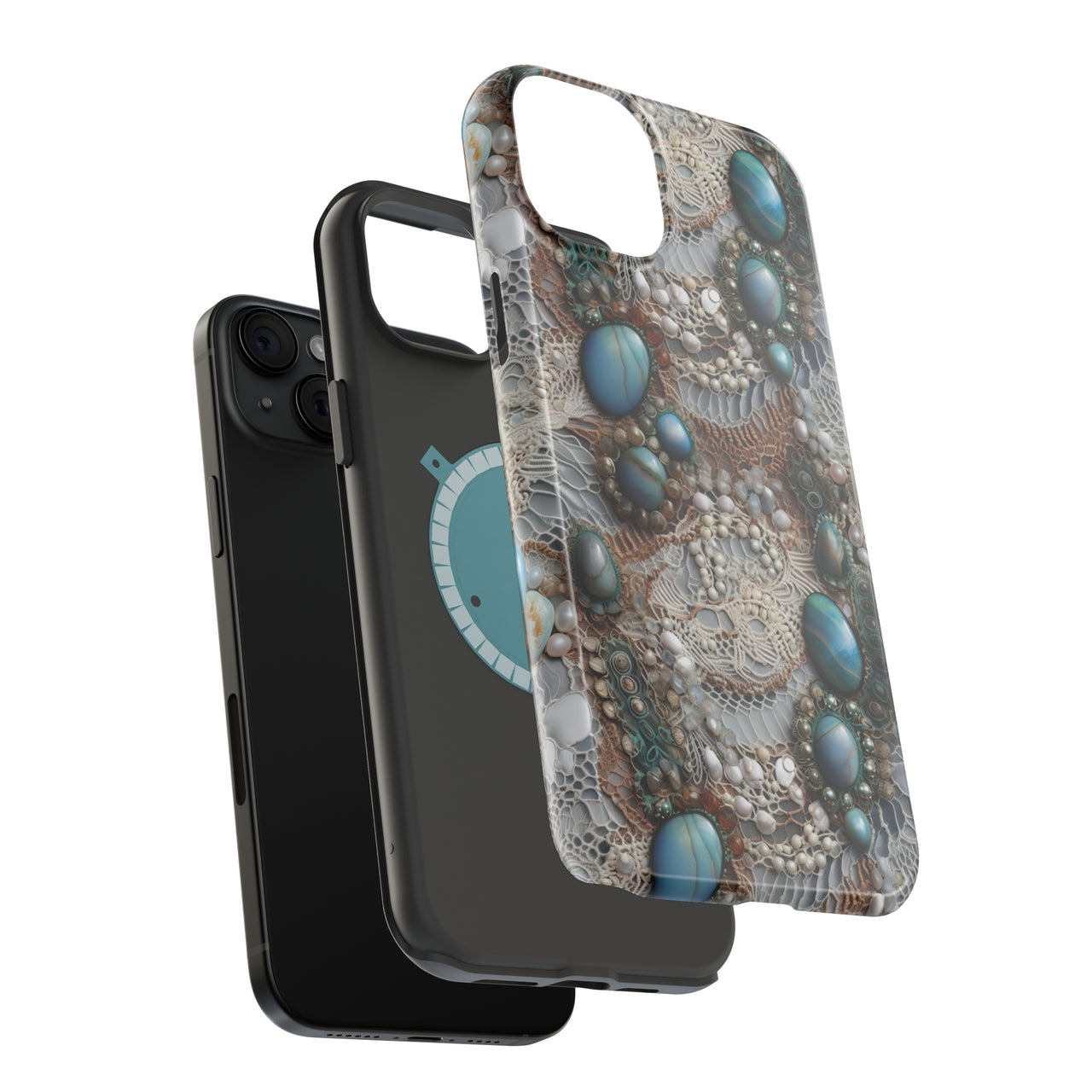 Boho Agate and Lace - MagSafe Tough Case for iPhone 15, iPhone 15 Pro, iPhone 15 Plus, & iPhone 15 Pro Max