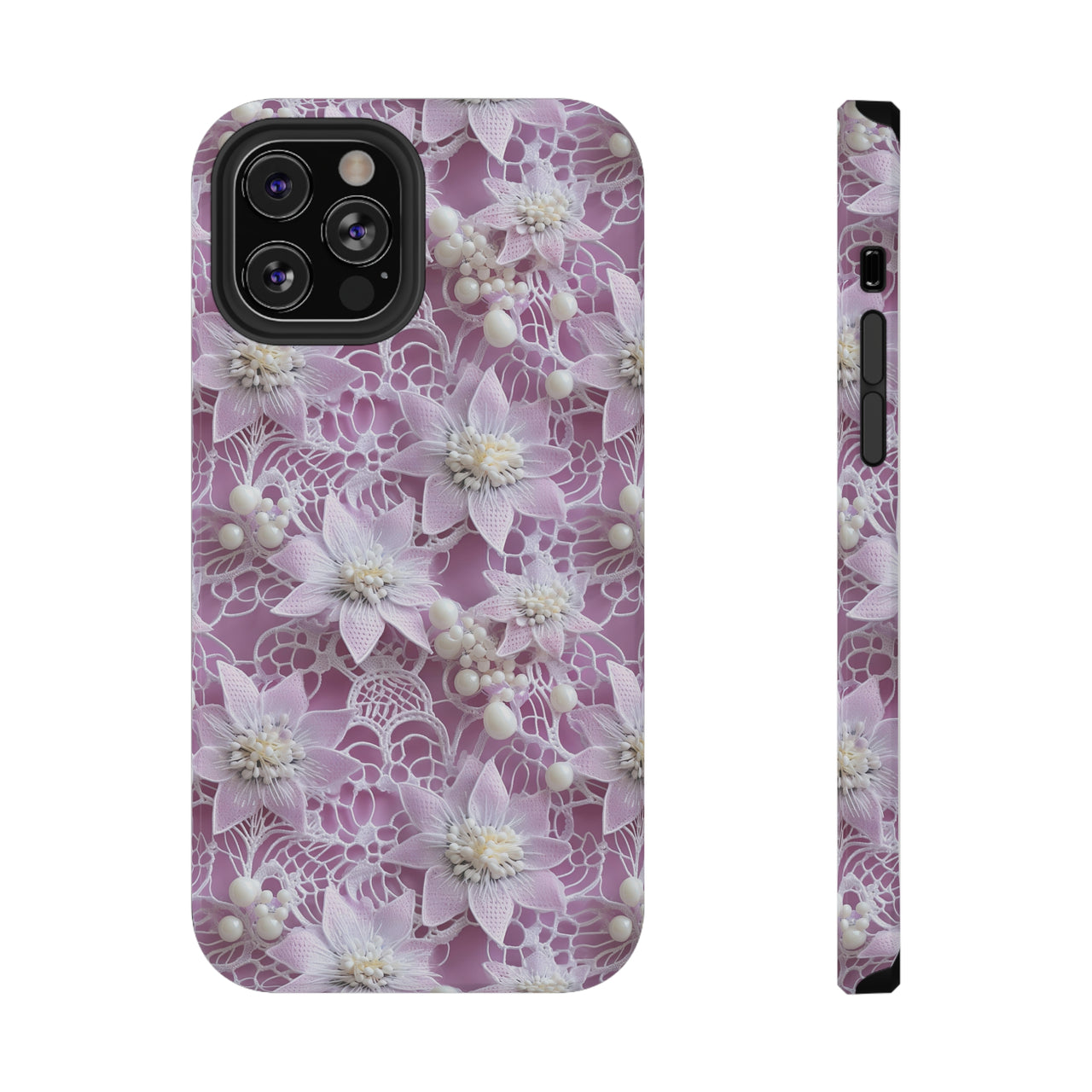 Coquette Clematis Impact-Resistant Case for iPhone 12, iPhone 12 Mini, iPhone 12 Pro, and iPhone 12 Pro Max. Supports Wireless Charging.