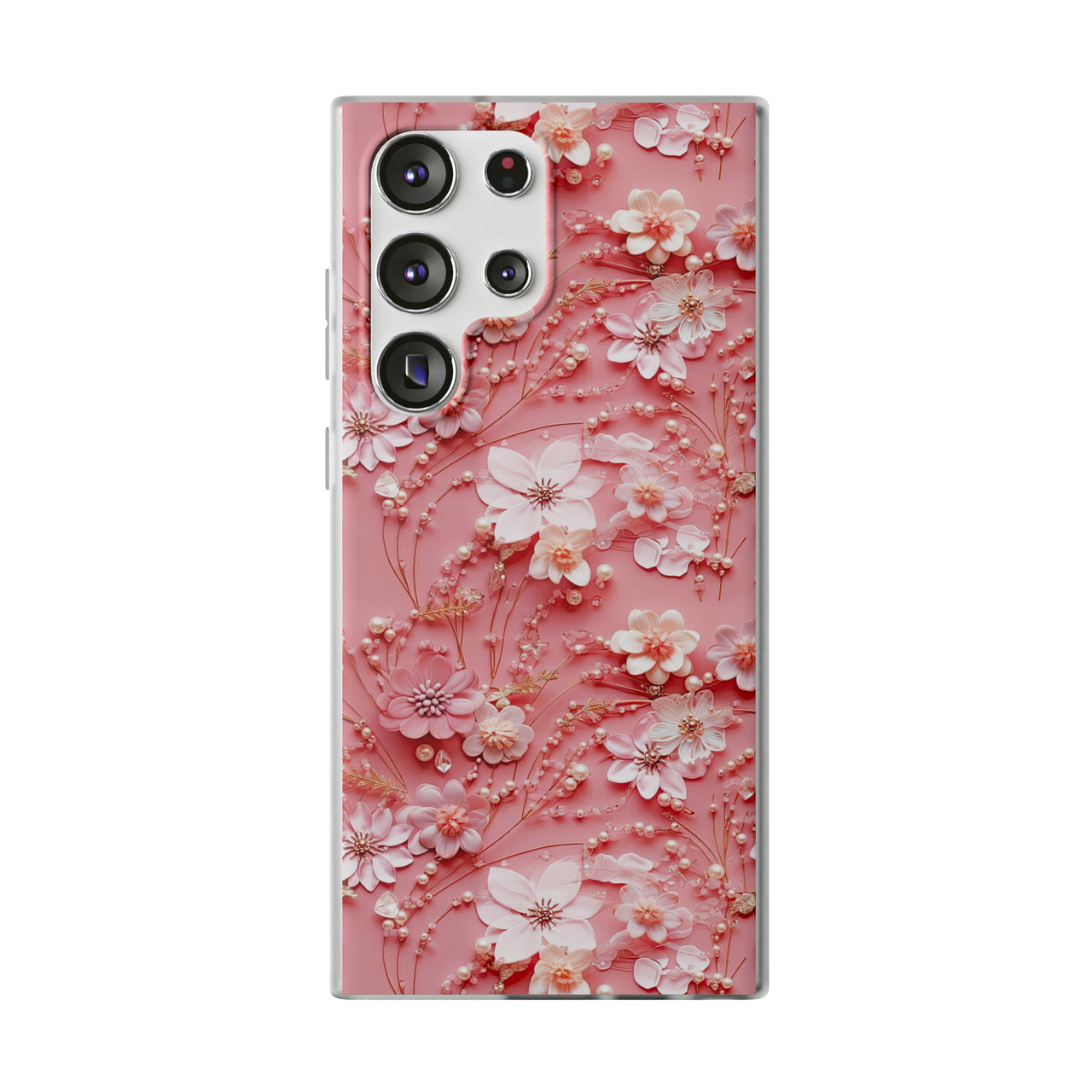 Floral Champagne Toast - Flexi Cases for Samsung Galaxy S23, Samsung Galaxy S23 Plus, and Samsung Galaxy S23 Ultra