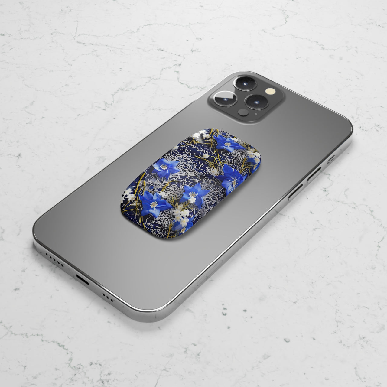 Cerulean Elegance Phone Click-On Grip