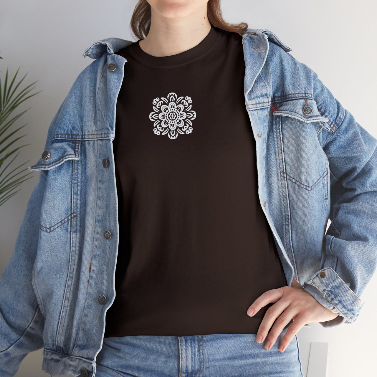 Front and Back Flower Design - Unisex Heavy Cotton Tee