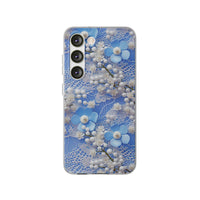 Thumbnail for Pearls and Lace on Baby Blue - Flexi Cases for Samsung Galaxy S23, Samsung Galaxy S23 Plus, and Samsung Galaxy S23 Ultra